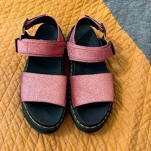 Dr Martens Voss Sandals Shoes - Pink Glitter - Size 9